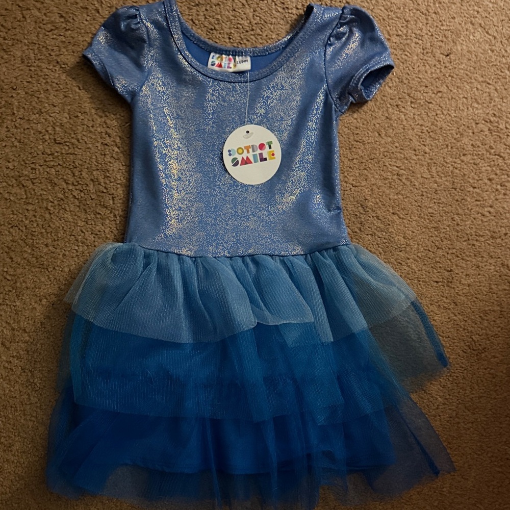 Dot Dot Smile Shimmering Blue Layered Tutu Dress